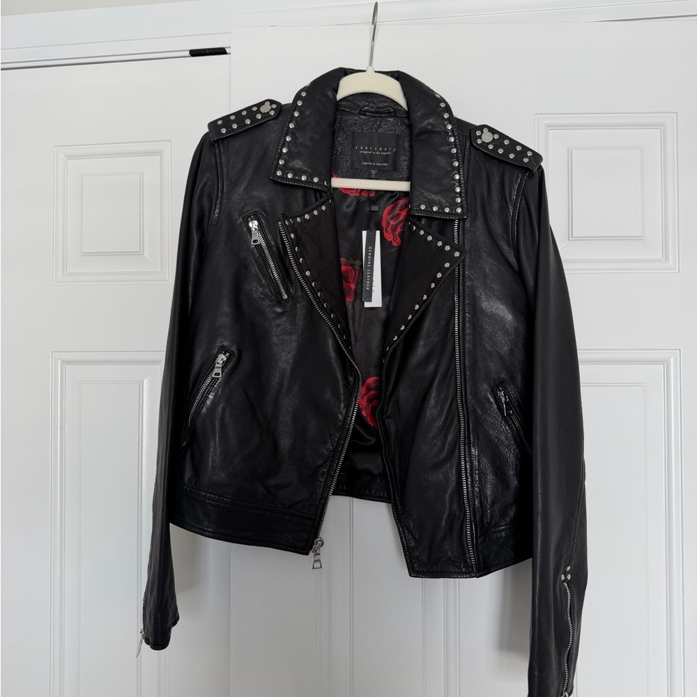 Sanctuary Black Studded Leather Jacket